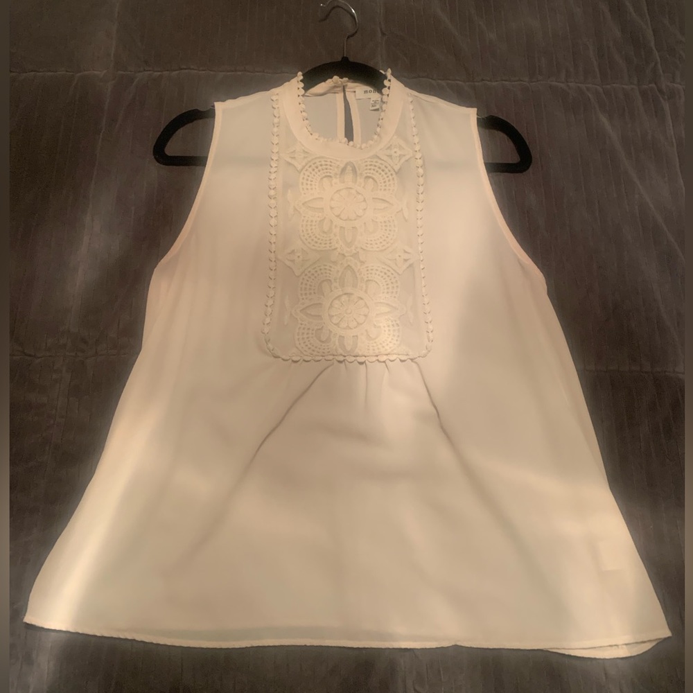 Ivory Lace Accent Top